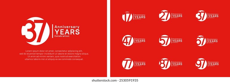 anniversary logotype set. vector design white color can be use for celebration moment
