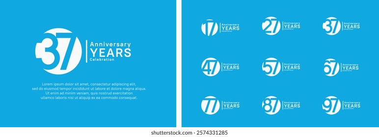 anniversary logotype set. vector design silver color can be use for celebration moment