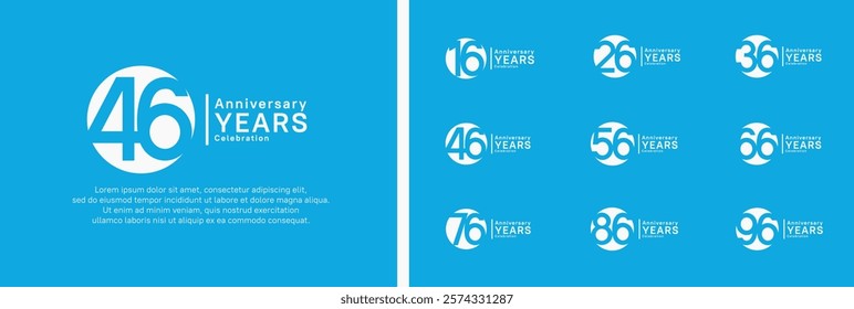 anniversary logotype set. vector design silver color can be use for celebration moment