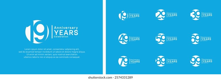 anniversary logotype set. vector design silver color can be use for celebration moment