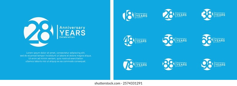 anniversary logotype set. vector design silver color can be use for celebration moment