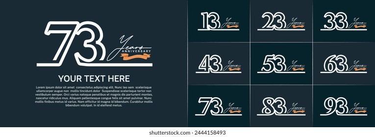 Vector del logotipo del aniversario, color de la línea plateada para la celebración especial del día