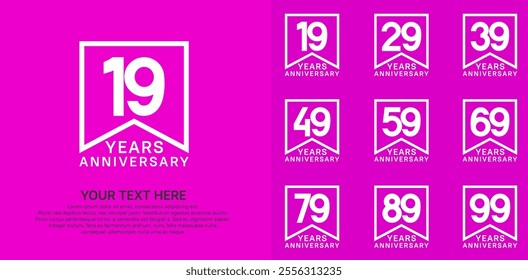 anniversary logotype set. white color can be use for celebration