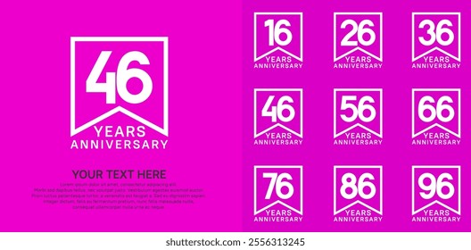 anniversary logotype set. white color can be use for celebration