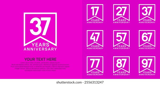 anniversary logotype set. white color can be use for celebration