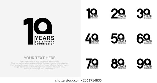 anniversary logotype style with black color can be use for company celebration event