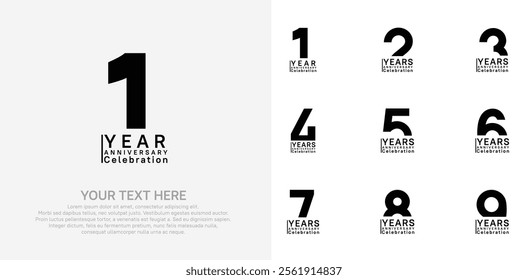 anniversary logotype style with black color can be use for company celebration event