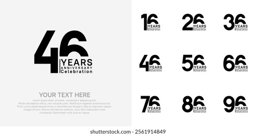 anniversary logotype style with black color can be use for company celebration event