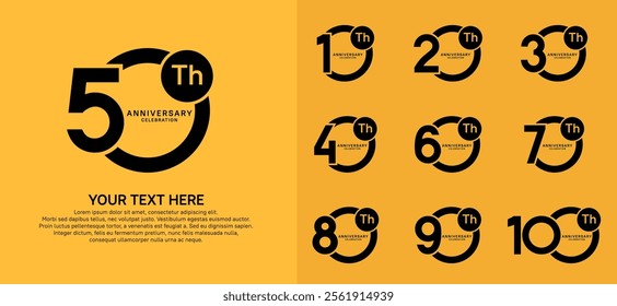 anniversary logotype style with black color can be use for company celebration event