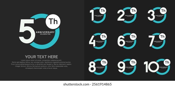 anniversary logotype style with blue and gray color can be use for company celebration event