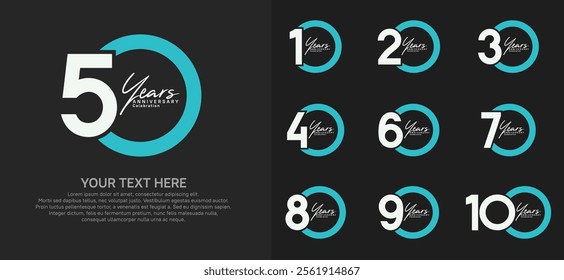 anniversary logotype style with blue and gray color can be use for company celebration event