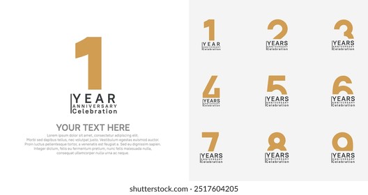 anniversary logotype style with brown and black color can be use for company celebration event
