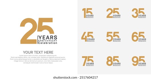 anniversary logotype style with brown and black color can be use for company celebration event