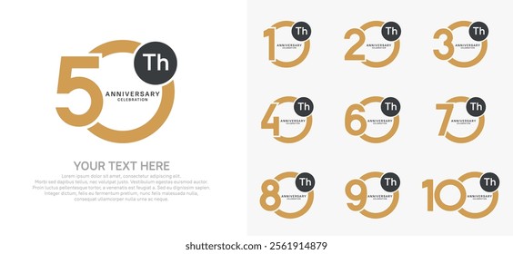 anniversary logotype style with brown and black color can be use for company celebration event