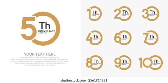 anniversary logotype style with brown and black color can be use for company celebration event