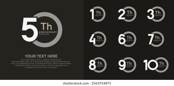 anniversary logotype style with brown and gray color can be use for company celebration event