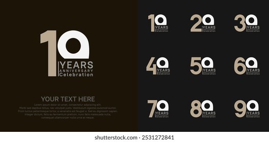 anniversary logotype style with brown and white color can be use for company celebration event