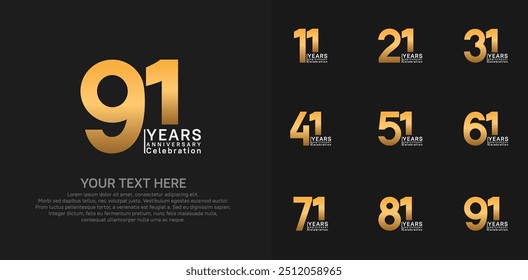 anniversary logotype style with golden and silver color can be use for company celebration event