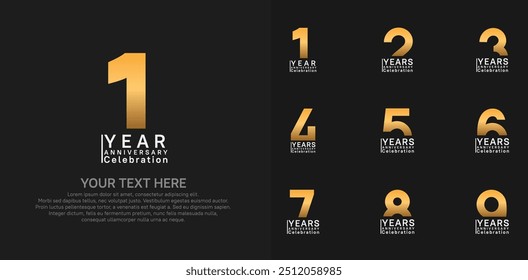 anniversary logotype style with golden and silver color can be use for company celebration event