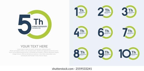 anniversary logotype style with green and black color can be use for company celebration event