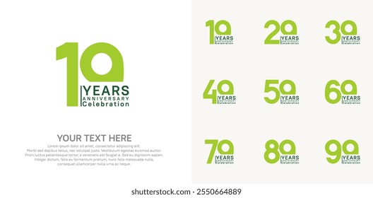 anniversary logotype style with green color can be use for company celebration event