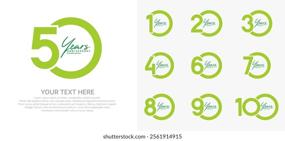 anniversary logotype style with green color can be use for company celebration event