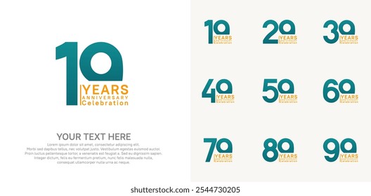 anniversary logotype style with green and orange color can be use for company celebration event