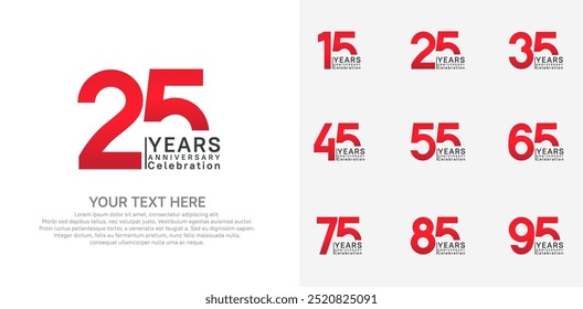 anniversary logotype style with red and black color can be use for company celebration event