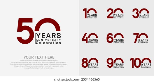 anniversary logotype style with red and black color can be use for company celebration event