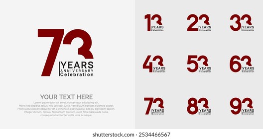 anniversary logotype style with red and black color can be use for company celebration event