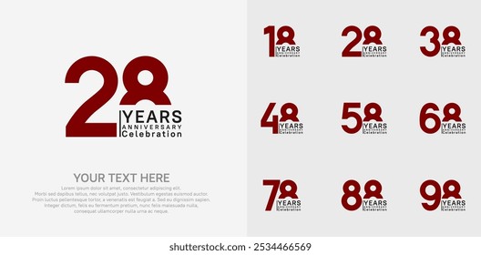 anniversary logotype style with red and black color can be use for company celebration event