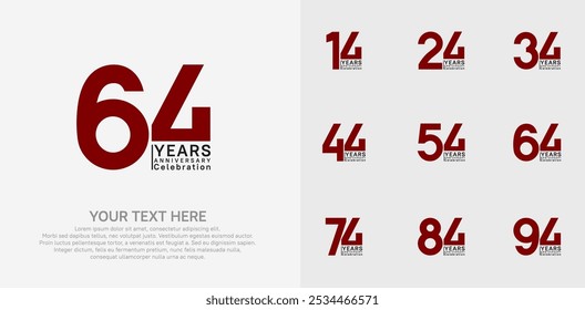 anniversary logotype style with red and black color can be use for company celebration event