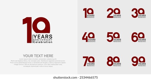 anniversary logotype style with red and black color can be use for company celebration event