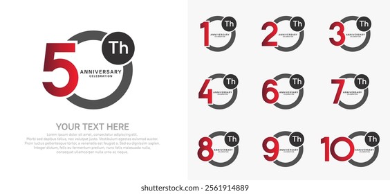 anniversary logotype style with red and black color can be use for company celebration event