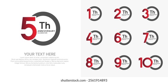 anniversary logotype style with red and black color can be use for company celebration event