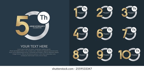 anniversary logotype style with silver and gold color can be use for company celebration event