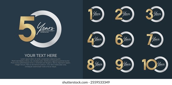 anniversary logotype style with silver and gold color can be use for company celebration event