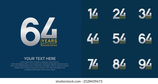 anniversary logotype style with silver and orange color can be use for company celebration event