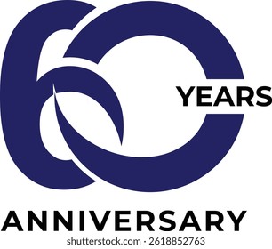 Anniversary Logotype Vector with Blue and Black Color for Special Celebration Day