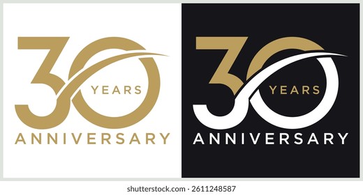 anniversary logotype vector with brown and white color for special celebration day