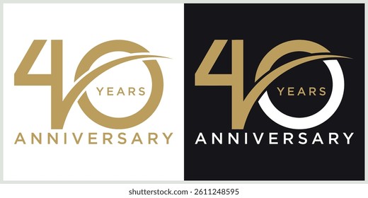 anniversary logotype vector with brown and white color for special celebration day