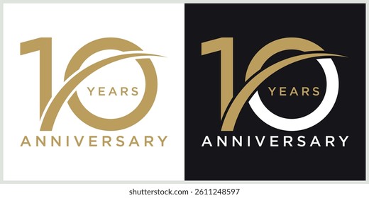 anniversary logotype vector with brown and white color for special celebration day