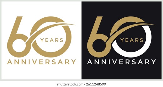 anniversary logotype vector with brown and white color for special celebration day
