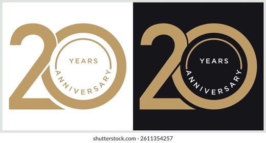 anniversary logotype vector with brown and white color for special celebration day