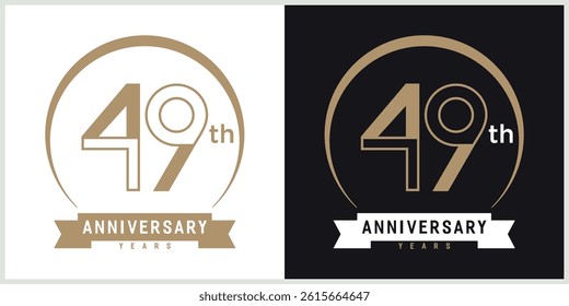 anniversary logotype vector with brown and white color for special celebration day