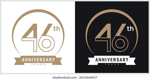 anniversary logotype vector with brown and white color for special celebration day