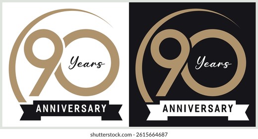 anniversary logotype vector with brown and white color for special celebration day