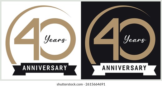 anniversary logotype vector with brown and white color for special celebration day
