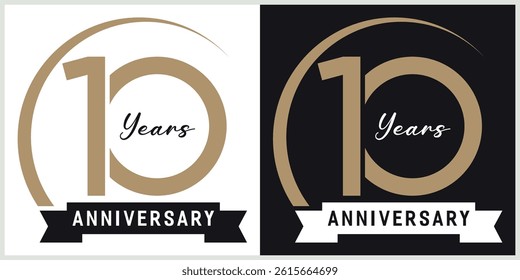 anniversary logotype vector with brown and white color for special celebration day