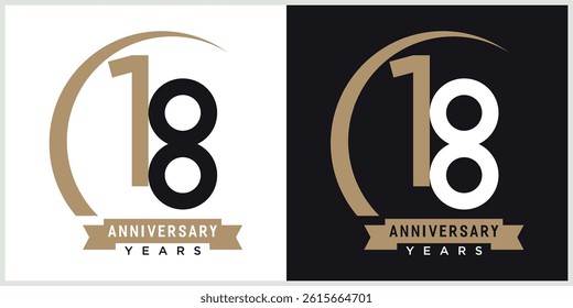 anniversary logotype vector with brown and white color for special celebration day